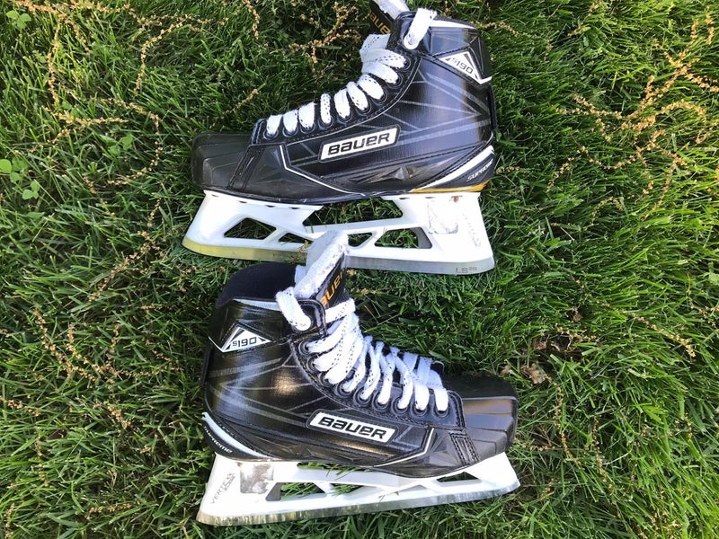 Bauer Supreme S190 Hockey Goalie Skates Senior Size 6 + Extra Pair of 3G Bauer Blades