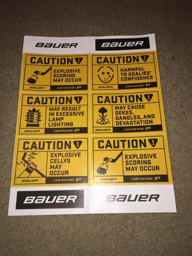New Bauer Supreme 1S Sticker Sheet
