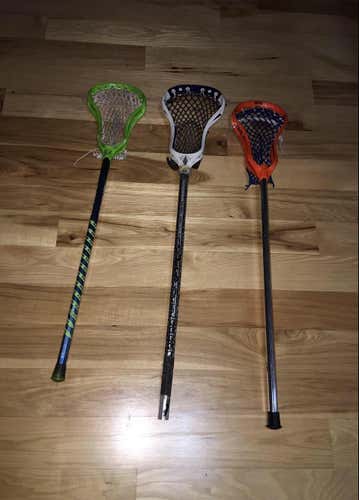 3 lacrosse Sticks(Brine,STX) 17$ FOR ALL