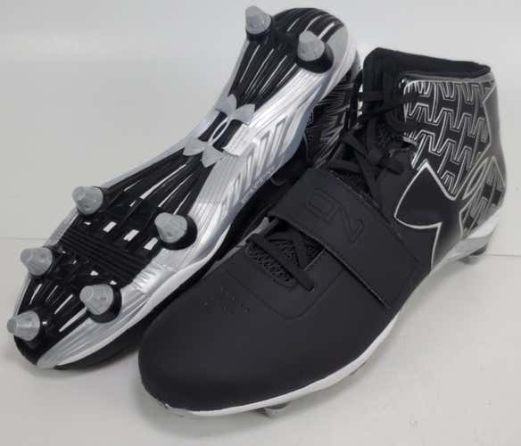 New Under Armour C1N  ClutchFit (US Size 13) Black Football Cleats