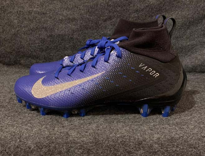 Nike Vapor Untouchable Pro 3 Black/Blue Metallic Silver 917165 005 Football Cleats Size 11.5