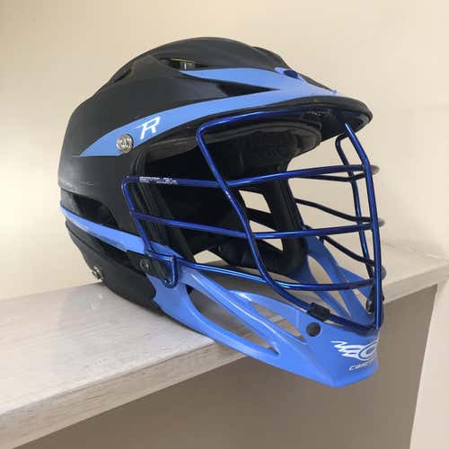 New-Ish Black Matte Cascade R Helmet (Blue Mask/Chin/Decals)