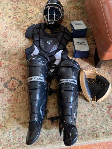 Easton Catcher's Gear With Rawlings Glove