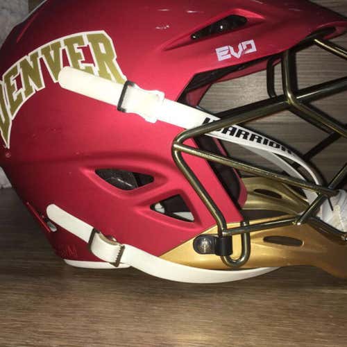 LIMITED EDITION DENVER GAME HELMET.  CHROME OUTSIDE-BLACK INSIDE(face mask)