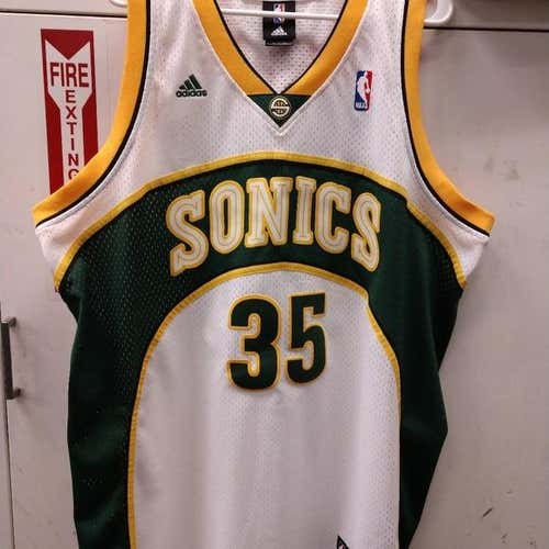 Kevin Durant Sonics home white jersey, rookie year