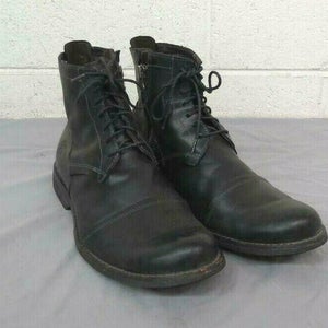 Timberland Earth Keepers Black Leather Side-Zip Lace Front Ankle Boots US 10.5