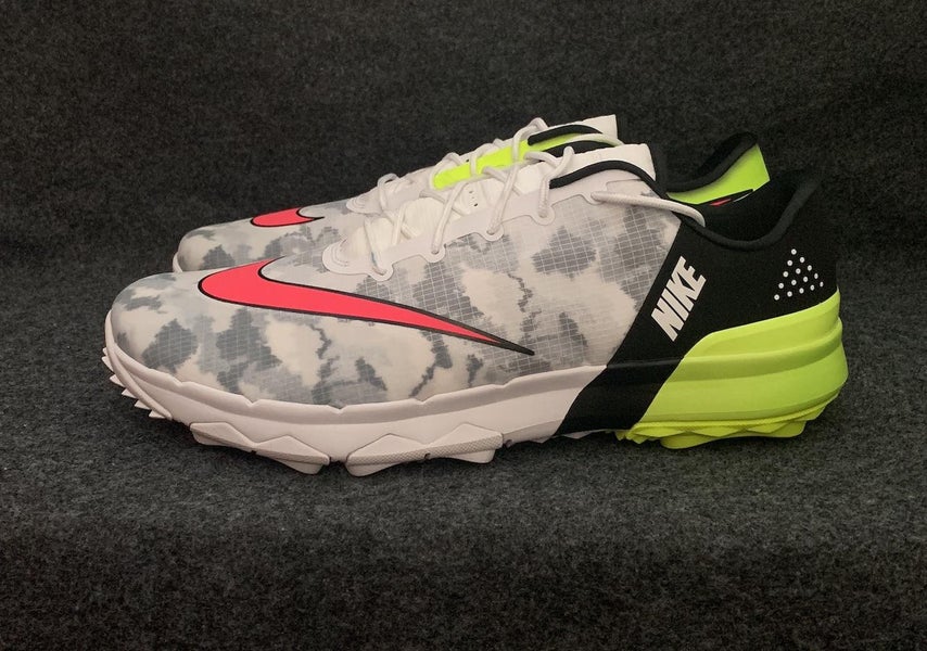 Nike Fl Flex Men's Golf Shoes Spikeless White Volt Pink Camo 849960-101 Size 11.5