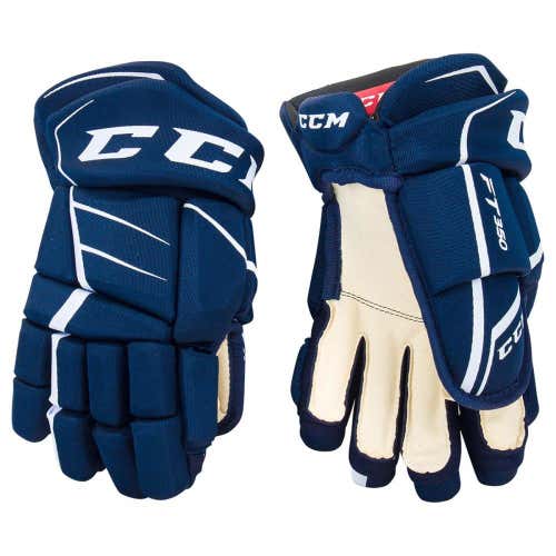 New CCM Jetspeed FT350 Gloves 12" Navy and White