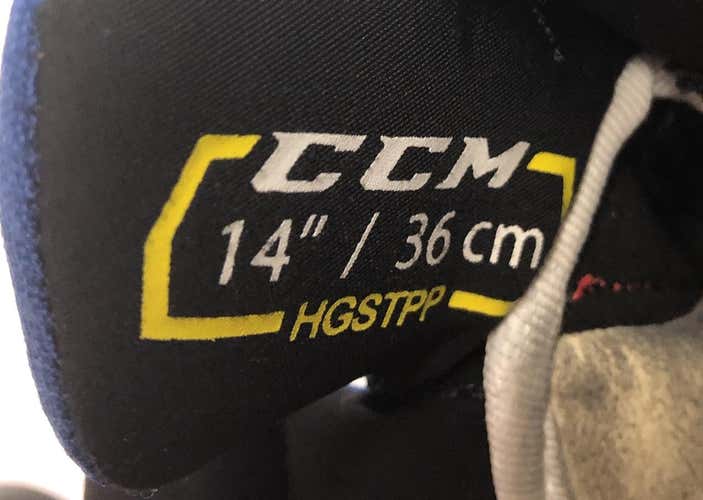 CCM HGSTPP Pro Stock Custom Hockey Gloves 14" New York Rangers used #22 4550