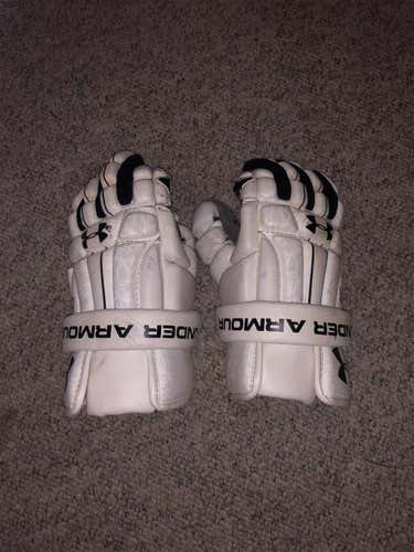 White Under Armour 2T2 Lacrosse Gloves