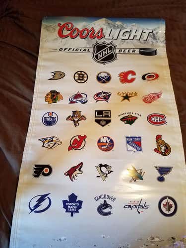 COORS LIGHT/NHL Vinyl Team Banner  **LIKE NEW**