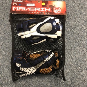 New Maverik Rome Lacrosse Gloves - Navy