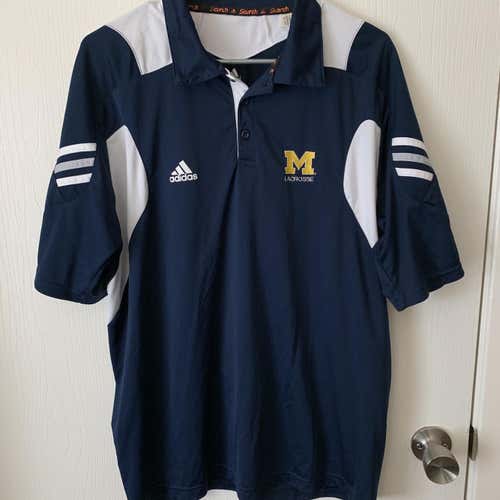 Men’s Large Michigan Lacrosse Adidas Polo