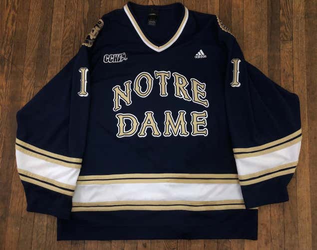 Notre Dame #1 Adidas Hockey Jersey XXL CCHA OBO