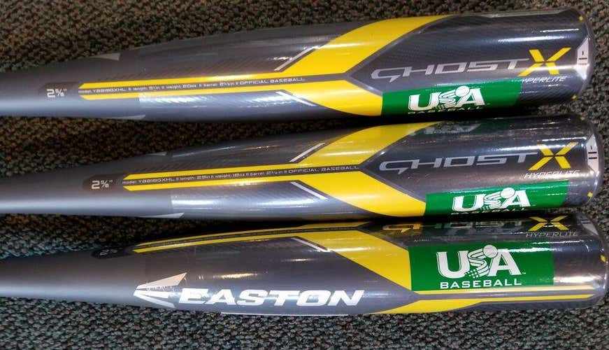 EASTON 2018 GHOST X HYPERLITE USA -11 29" 18oz 2 5/8" BASEBALL BAT, NEW