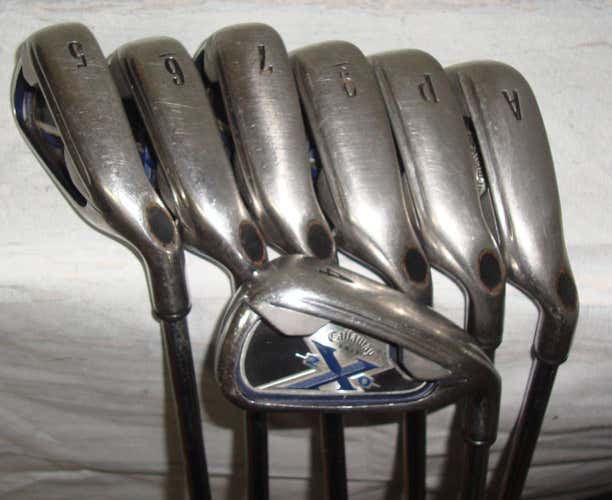 Callaway X-20 Right Handed 4 5 6 7 9 P and A Irons  Steel Uniflex Golf Clubs