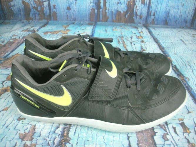 NIKE Zoom Rotational Field Throws Shotput Shoes Black/Green Men's Size: 14