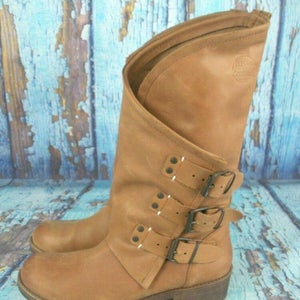 Electric Coolway Brown Leather Three Buckle Mid-Calf Boots Women's Size 10
