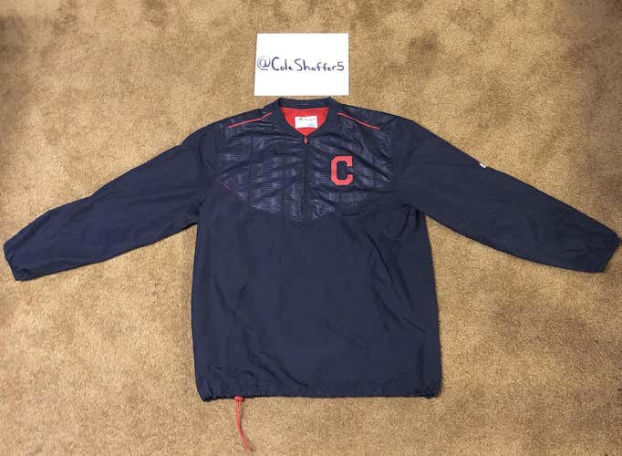 Cleveland Indians XL Majestic Long Sleeve Pullover (Cage Jacket)