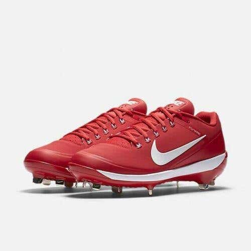 NIKE AIR ALPHA CLIPPER '17 PRO MAX BASEBALL CLEATS 12 METAL SPIKES FLYWIRE $100 BRAND NW VARSITY RED