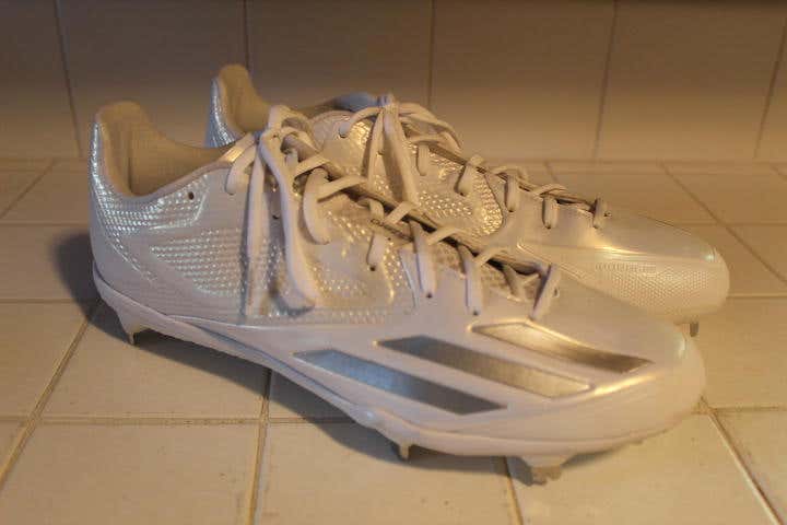 ADIDAS AFTERBURNER 3.0 BASEBALL CLEATS 13 METAL SPIKES PEARL WHITE LITESTRIKE $100 BRAND NEW HTF RAR