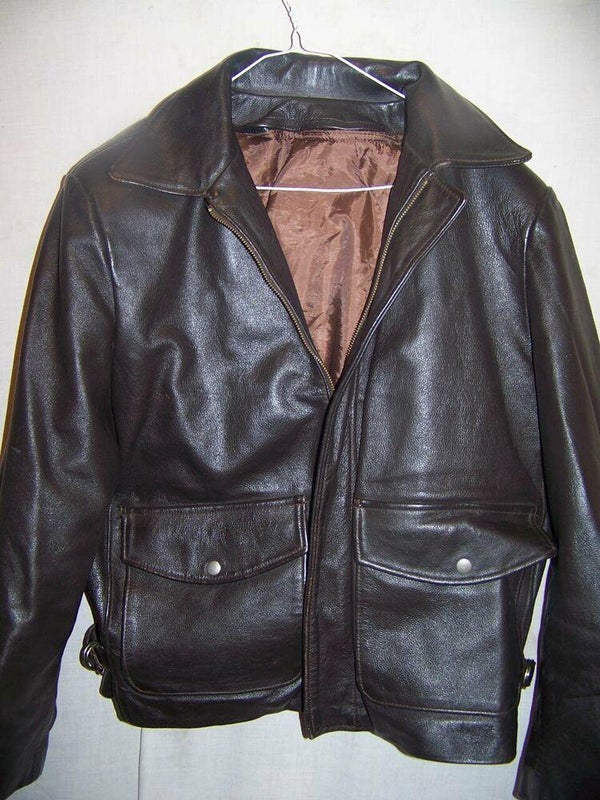 San Diego Leather Factory Motorcycle Jacket, Men's 44 Large, Made in the USA