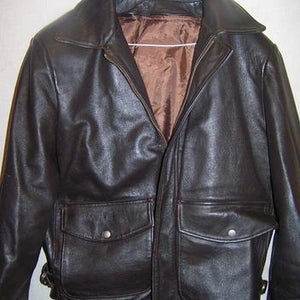 San Diego Leather Factory Motorcycle Jacket, Men's 44 Large, Made in the USA