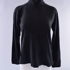Icebreaker Sport 320 Merino Wool 1/4 Zip Long Sleeve Women's Large Black Hike