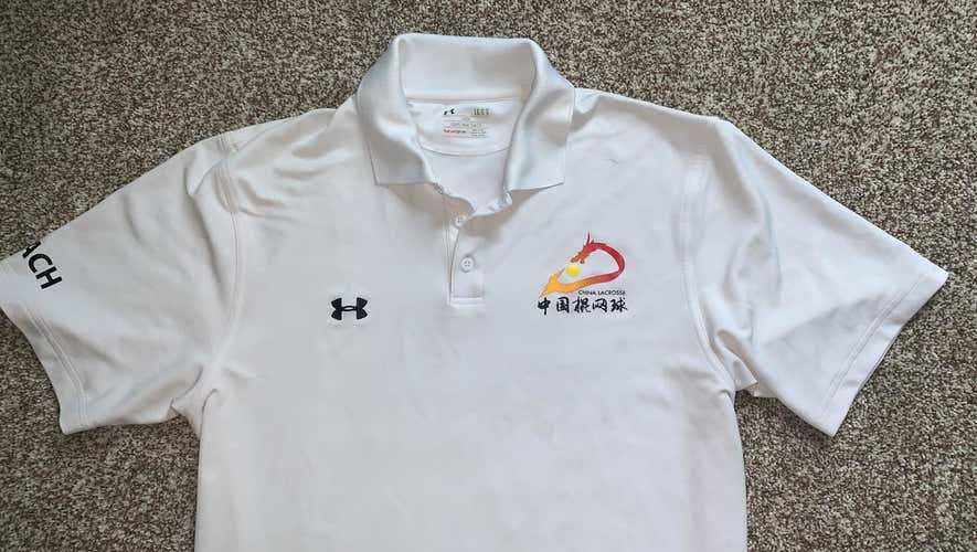 Team China Under Armour White Polo Shirt