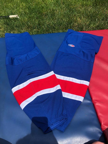 Blue AK New York Rangers themed hockey Socks