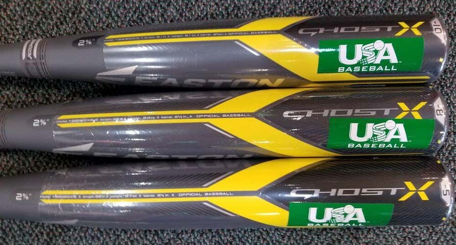 EASTON 2018 GHOST X USA -10 31" 21oz 2 5/8" BASEBALL BAT, NEW