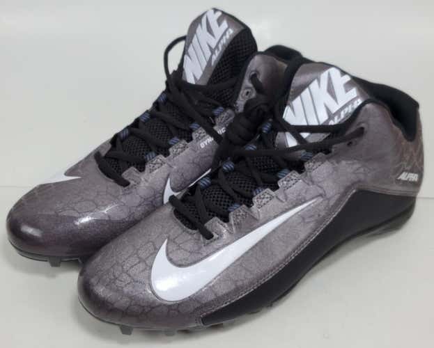 New Nike Alpha DYNAMIC FIT Mid (US Size 13) Gray BLACK Football Cleats (NO CLEATS)