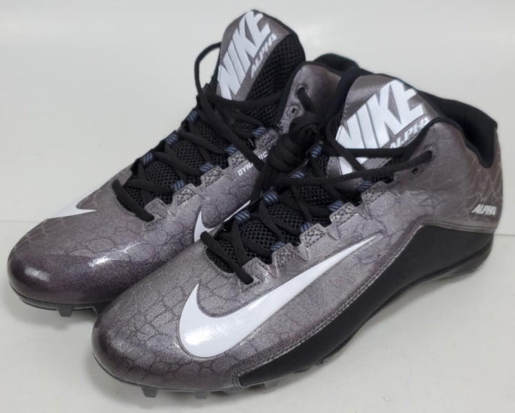 New Nike Alpha DYNAMIC FIT Mid (US Size 13) Gray BLACK Football Cleats (NO CLEATS)