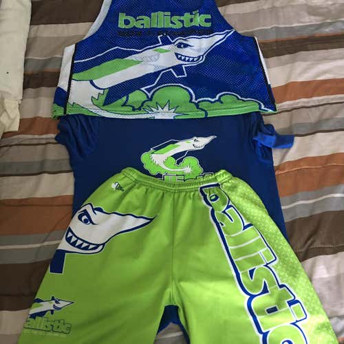 Ballistic Box Lacrosse Pinnie, Shorts, Shirt (Medium)