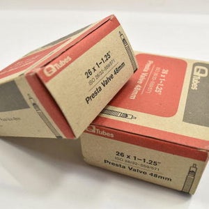 Q-Tubes Bicycle Inner Tube 26 x 1-1.25" 48mm Presta Valve BUNDLE OF 2