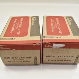 Q-Tubes Bicycle Inner Tube 650B 27.5" x 2.0-2.25"  48mm Presta Valve BUNDLE OF 2