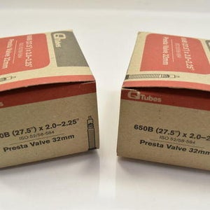Q-Tubes Bicycle Inner Tube 650B 27.5" x 2.0-2.25" 32mm Presta Valve BUNDLE OF 2