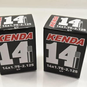 Kenda Inner Tubes 14 x 1.75-2.125" Schraeder Valve Bundle of 2 NEW
