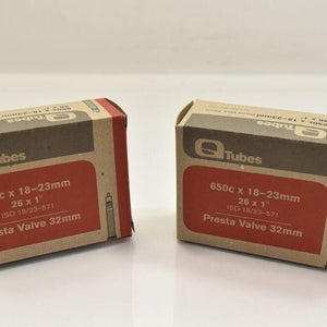 Q-Tubes Bicycle Inner Tube 650c x 18-23mm 26x1"  32mm Presta Valve BUNDLE OF 2