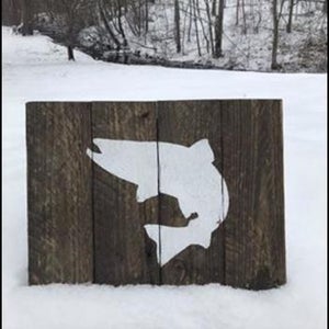 Handmade Wooden Trout Sign