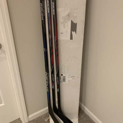 Lot Of 3 Bauer Stick Nexus 1N P92 Hockey Stick Lefty Senior And 2 X70 P88 & P92