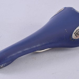 Vintage Selle Italia Flite Cycling Saddle Titanium Rails Blue Road Bike