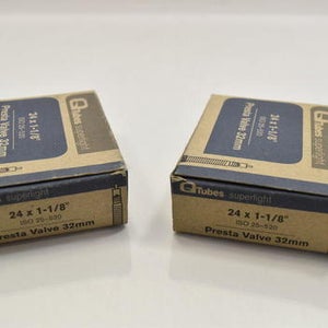 Q-Tubes Bicycle Inner Tube 24 x 1-1/8" Presta Valve 32mm Superlight BUNDLE OF 2
