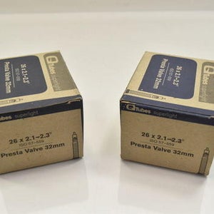 Q-Tubes Bicycle Inner Tube 26 x 2.1-2.3" 32mm Presta Superlight BUNDLE OF 2