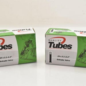 Q-Tubes Bicycle Inner Tube 26 x 2.1-2.3" 32mm Schrader Valve BUNDLE OF 2