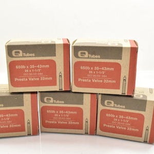 Q-Tubes Bicycle Inner Tube 650b x 35-43mm 27.5 x 1-1/2" 32mm Presta BUNDLE OF 5