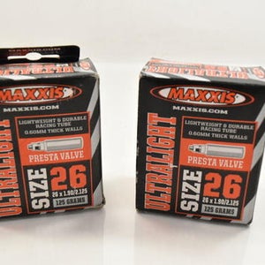 Maxxis Ultralight Inner Tubes 26 x 1.90/2.125" Presta Valve Bundle of 2 NEW