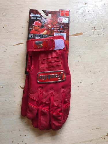 New Franklin Batting Gloves Large Chrome Red