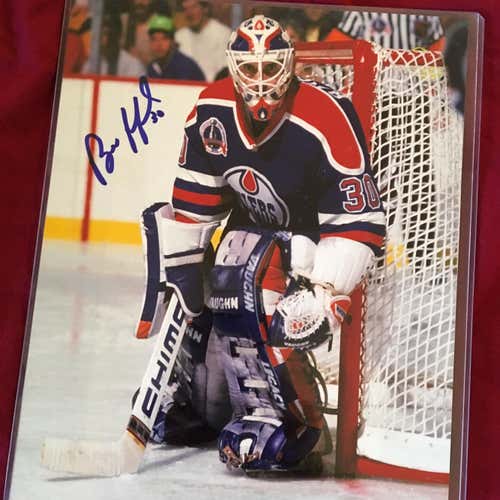 Bill Ranford Edmonton Oilers Stanley Cup Signed Autograped 8X10 Photo NHL Hockey