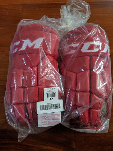 New CCM HG41 Pro Stock Hockey Gloves 15" Red Senior